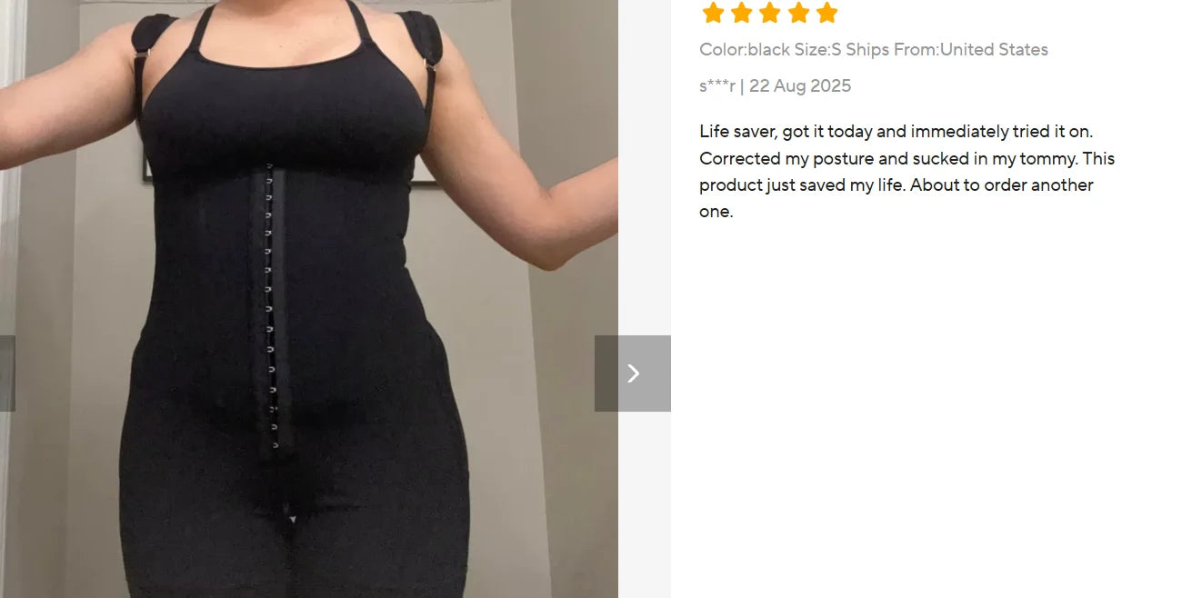 Women's Lace-Trimmed Shapewear Bodysuit - Tummy Control Corset with Adjustable Straps & Zipper, Black, Comfortable