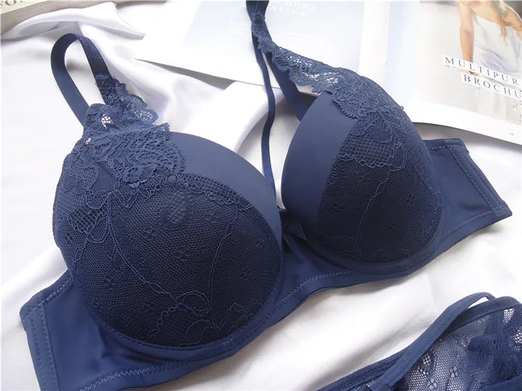 Underwear For Women Sexy  Lace Push Up Bralette Section Breathable Female Large Underwear Set  Plus Size Lingerie Bra