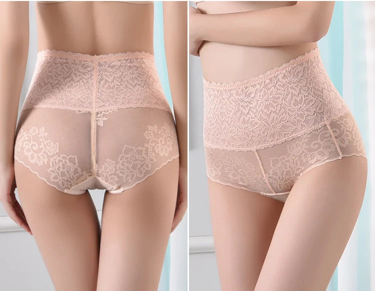 Women's underwear sexy  lace high waist elastic female panties antibacterial transparent  high quality ladies lingerie
