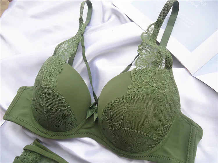 Underwear For Women Sexy  Lace Push Up Bralette Section Breathable Female Large Underwear Set  Plus Size Lingerie Bra