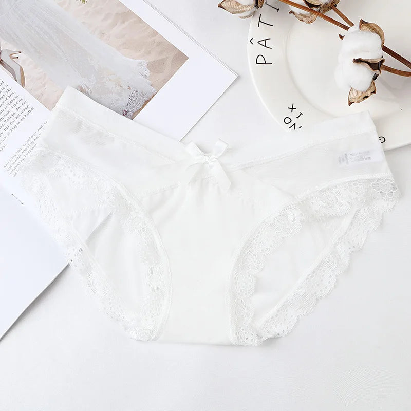 BANNIROU 1Pcs Underwear For Woman Sexy Lace Mesh Panties Women's Briefs Low-Rise Female Panties Women Underwear Sexy Lingerie