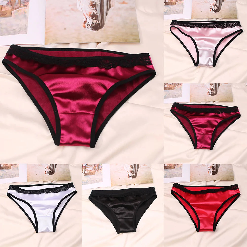 Women Ladies Sexy Underwear Breathable Briefs Sexy Low Waist Lace Panties Seamless Quick-drying Underpant