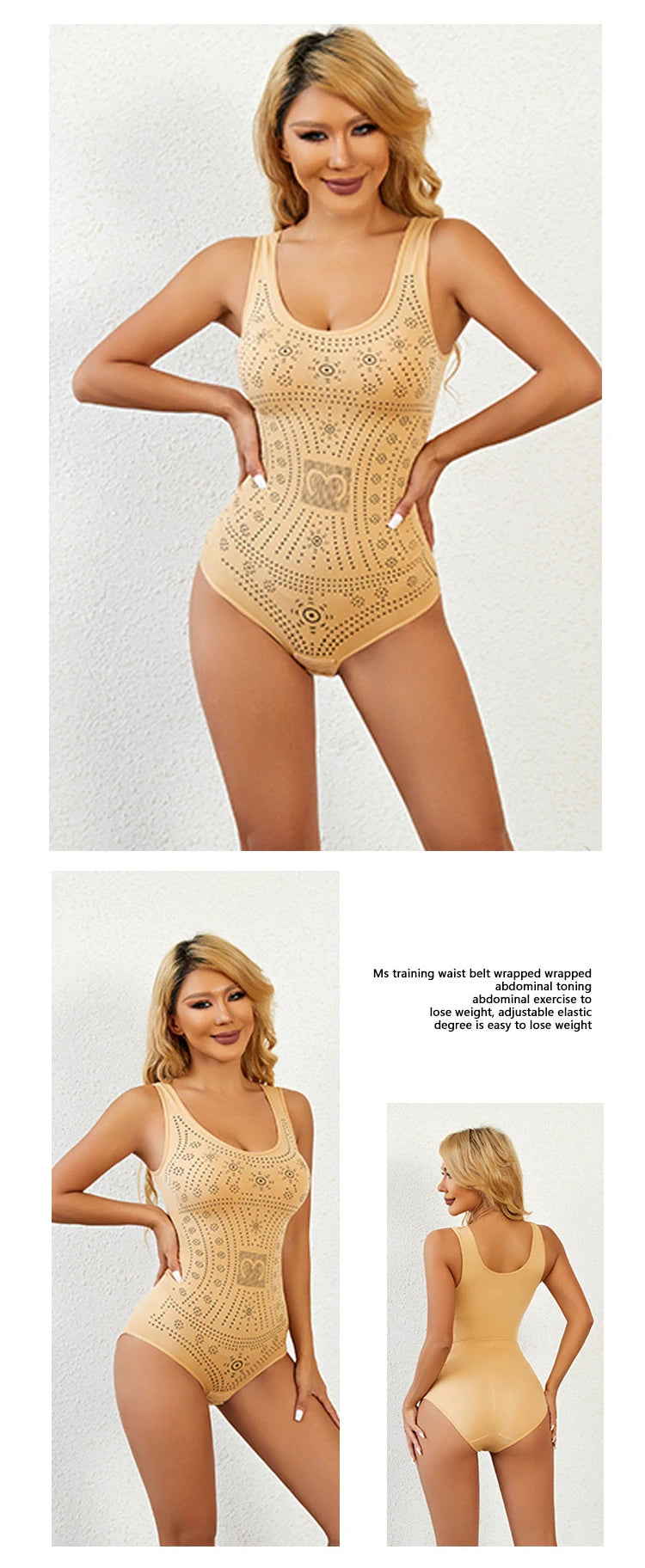 Slimming  Full Body Shaper Corset Underwear Women Tank Top Seamless Bodysuit Printed Plus Size Tummy Control Shapewear Flat Bell