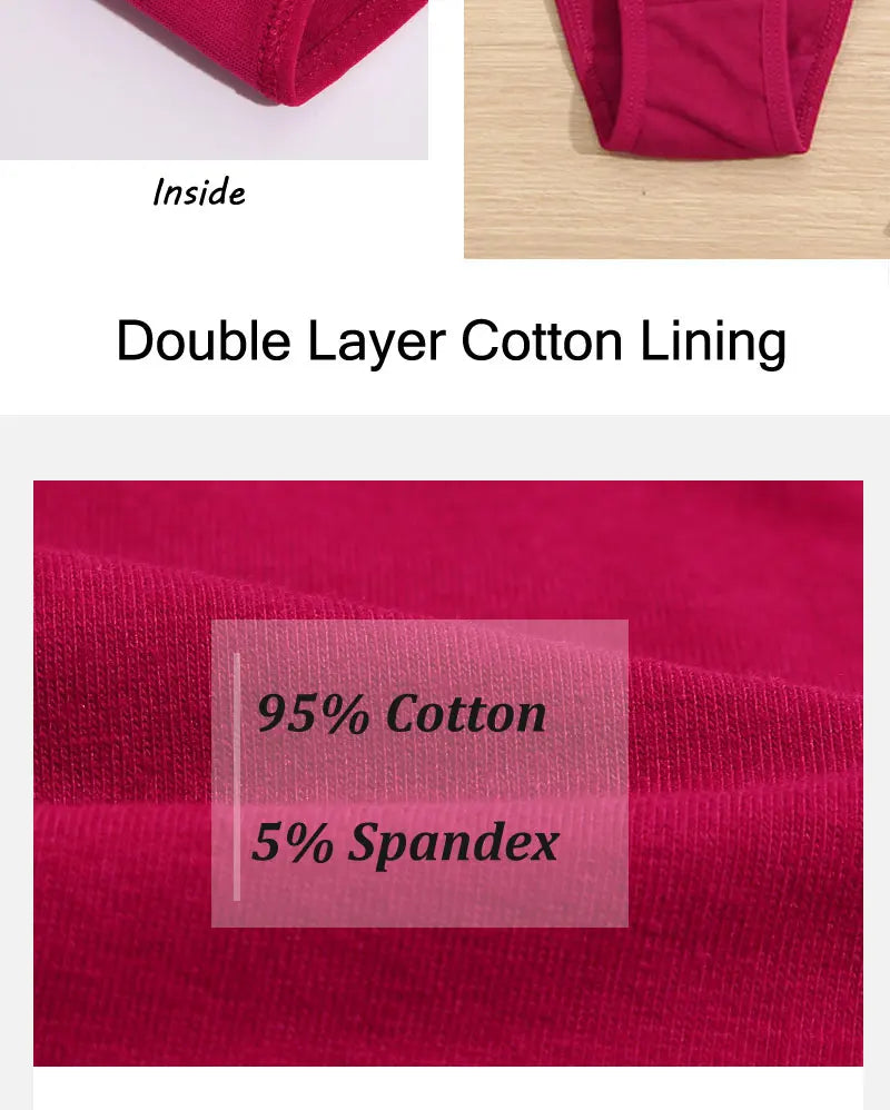 7PCS/Set Sexy Underwear Cotton Panties Women Lingerie Female Underpants Hoop Design Waistband Briefs Intimate Bikini Panty Woman