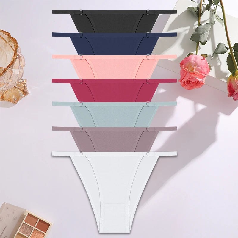7PCS/Set Sexy Underwear Cotton Panties Women Lingerie Female Underpants Hoop Design Waistband Briefs Intimate Bikini Panty Woman