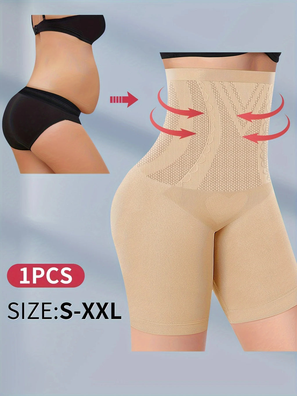 1pcs High Waist Tummy Contouring Seamless Panties Seamless Panties Women's Panties Four Corner Panties Flat Panties Comfortable