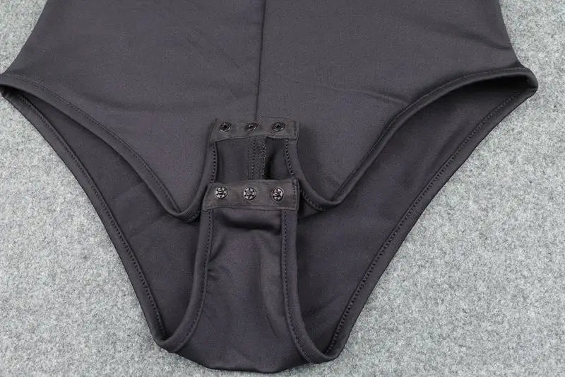 Sexy Long Sleeve Bodysuits Women Body Streetwear Sheath Crotch Basic Solid Overall Top Forefair Slim Goth Ropa Bodycon one-piece