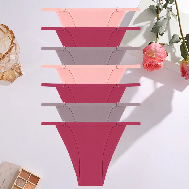 7PCS/Set Sexy Underwear Cotton Panties Women Lingerie Female Underpants Hoop Design Waistband Briefs Intimate Bikini Panty Woman