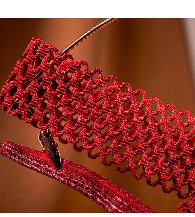 Women's Lace Underwear Thin Drawstring Cross Hollow Sexy High Elastic Mid-Waist Sexy Panties Women Erotiic Underwear Woman