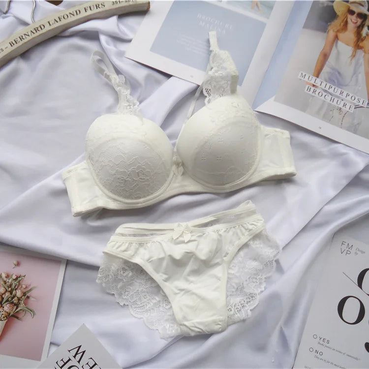 Underwear For Women Sexy  Lace Push Up Bralette Section Breathable Female Large Underwear Set  Plus Size Lingerie Bra