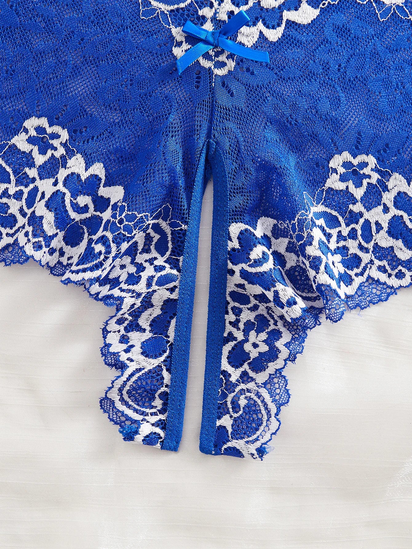 Erotic Underwear Bow Hollow Out For Women Transparent Set Hot Sexy Lingerie Woman Babydoll Dress Bra Panties Two Piece Sets