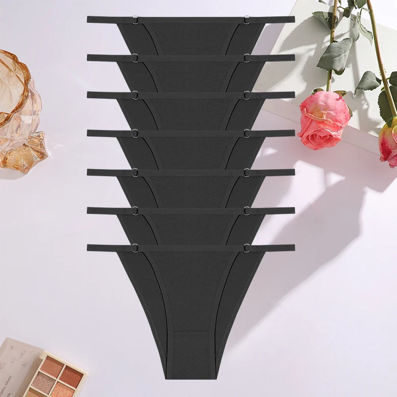 7PCS/Set Sexy Underwear Cotton Panties Women Lingerie Female Underpants Hoop Design Waistband Briefs Intimate Bikini Panty Woman