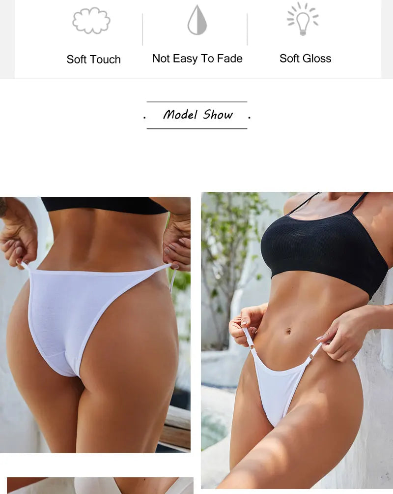 7PCS/Set Sexy Underwear Cotton Panties Women Lingerie Female Underpants Hoop Design Waistband Briefs Intimate Bikini Panty Woman