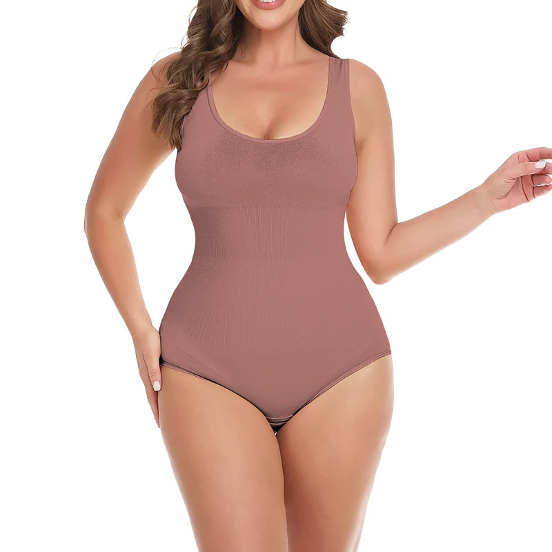 Bodysuit Women Shapewear Tummy Control Butt Lifter Body Shaper Smooth Invisible Under Dress Slimming Underwear Low Neck Jumpsuit