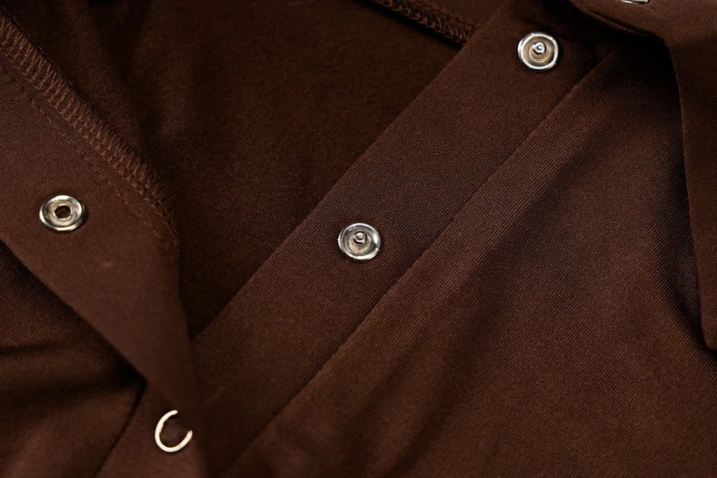 Single Breasted Bodysuit Long Sleeve One-Pieces Body Feminino Turndown Collar Lingerie Sexy Tops Women Elegant Clothes Slim Fit