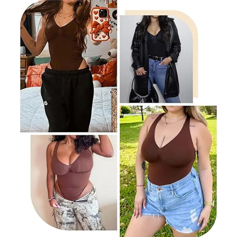 Dimmkof Wide Straps Tank Top Shaper Bodysuit Shapewear Tummy Control Tanks Bodysuit Body Shaper Top Going Out Shaper Bodysuits