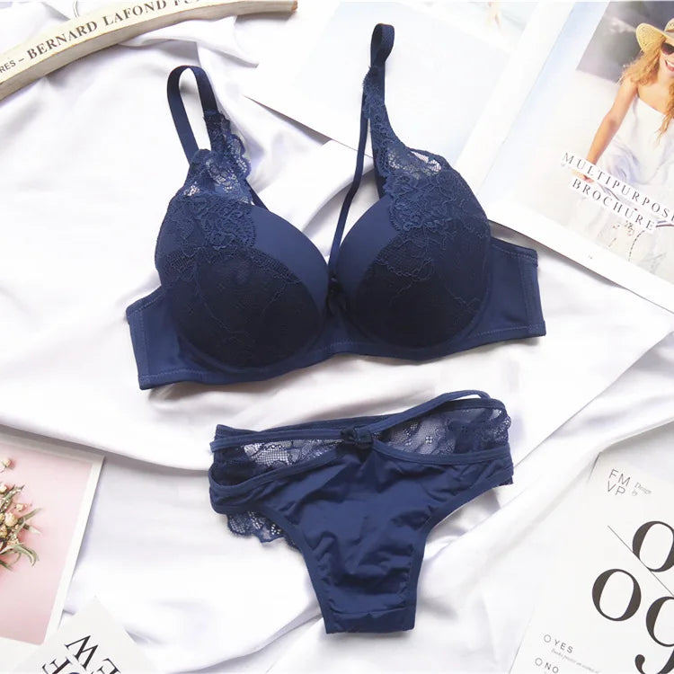 Underwear For Women Sexy  Lace Push Up Bralette Section Breathable Female Large Underwear Set  Plus Size Lingerie Bra