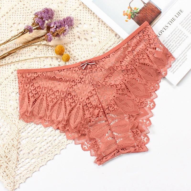 Sexy Panties For Women Low Waist Underwear Transparent Lace Briefs Breathable Soft Lingerie Female Underpants Sexy Woman's Panty