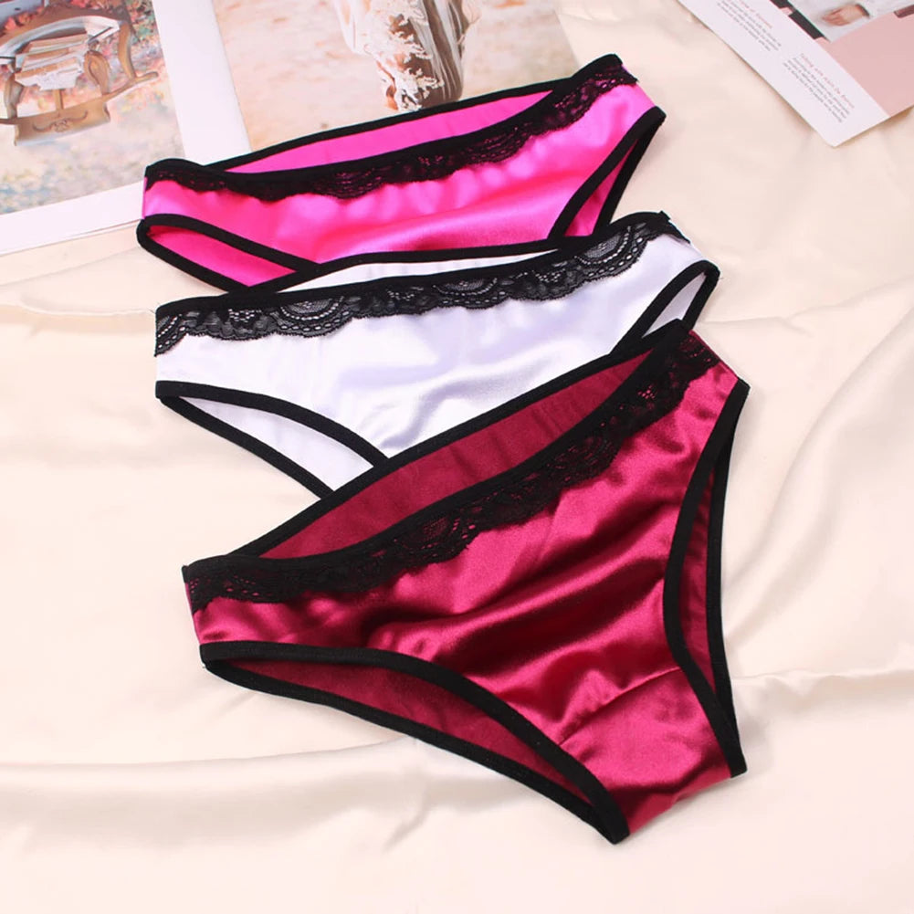 Women Ladies Sexy Underwear Breathable Briefs Sexy Low Waist Lace Panties Seamless Quick-drying Underpant