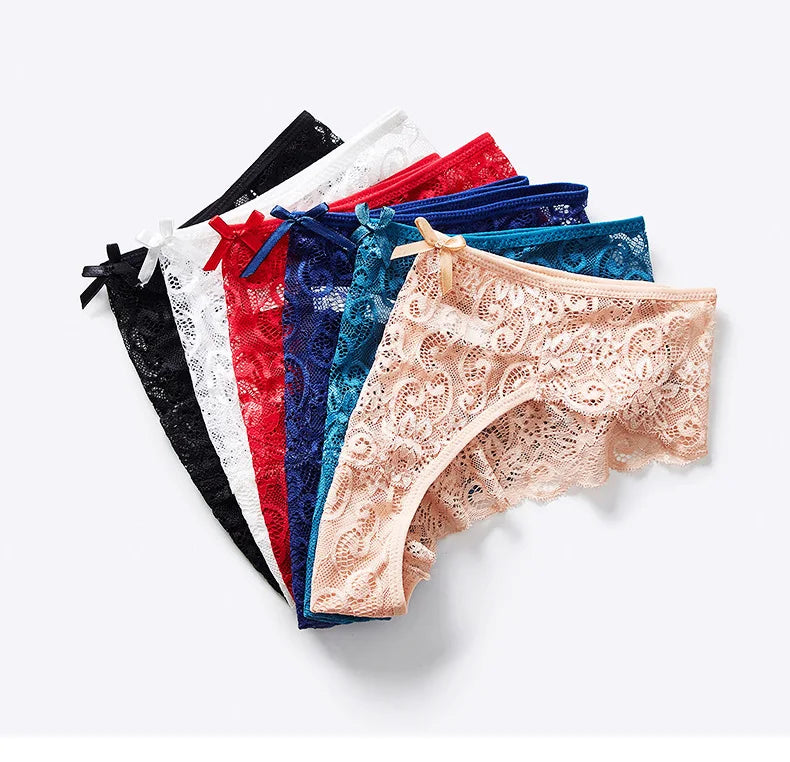 Panties Underwear Woman Sexy Lace Briefs Breathable Female Panty knickers Set Transparent Underpants 6 Pcs/lot