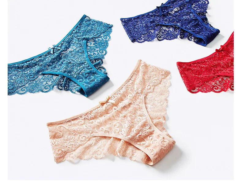 Panties Underwear Woman Sexy Lace Briefs Breathable Female Panty knickers Set Transparent Underpants 6 Pcs/lot