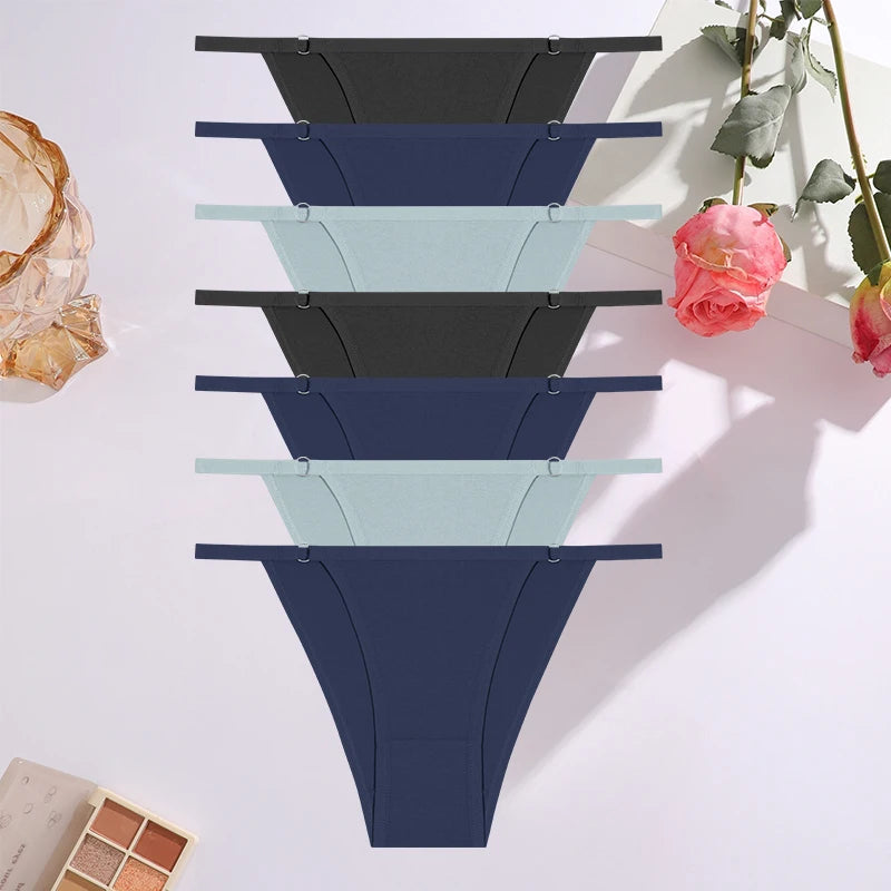 7PCS/Set Sexy Underwear Cotton Panties Women Lingerie Female Underpants Hoop Design Waistband Briefs Intimate Bikini Panty Woman