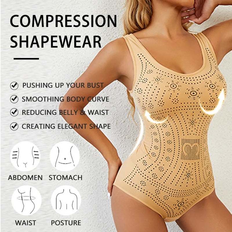 Slimming  Full Body Shaper Corset Underwear Women Tank Top Seamless Bodysuit Printed Plus Size Tummy Control Shapewear Flat Bell
