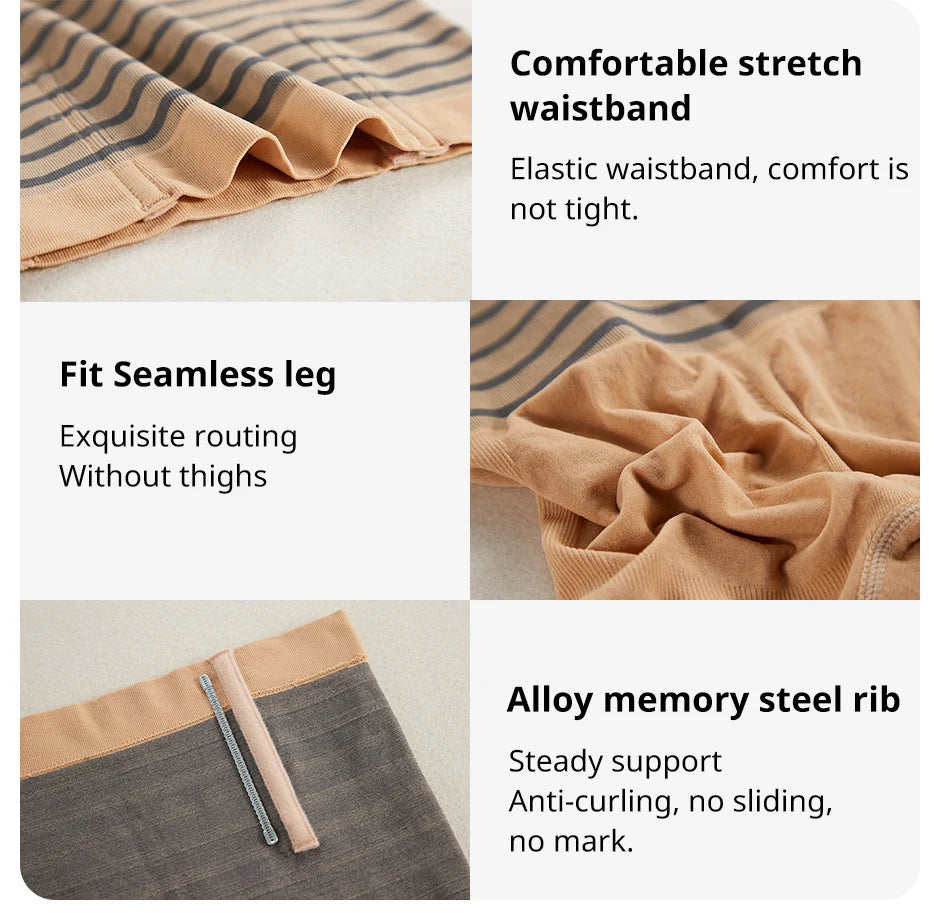 Flarixa High Waist Flat Belly Panties Women Tummy Control Shaping Boxer Safety Shorts Slimming Underwear Waist Trainer Shapewear