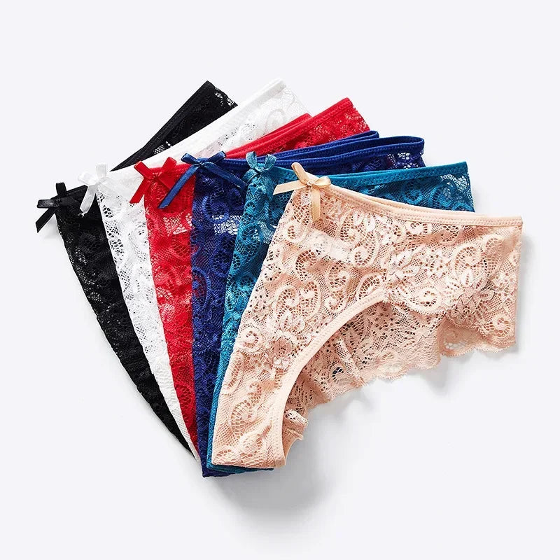 Panties Underwear Woman Sexy Lace Briefs Breathable Female Panty knickers Set Transparent Underpants 6 Pcs/lot