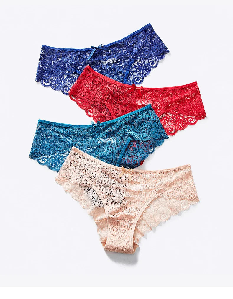 Panties Underwear Woman Sexy Lace Briefs Breathable Female Panty knickers Set Transparent Underpants 6 Pcs/lot