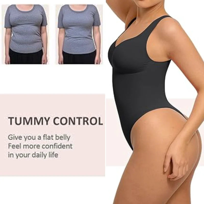 Dimmkof Wide Straps Tank Top Shaper Bodysuit Shapewear Tummy Control Tanks Bodysuit Body Shaper Top Going Out Shaper Bodysuits
