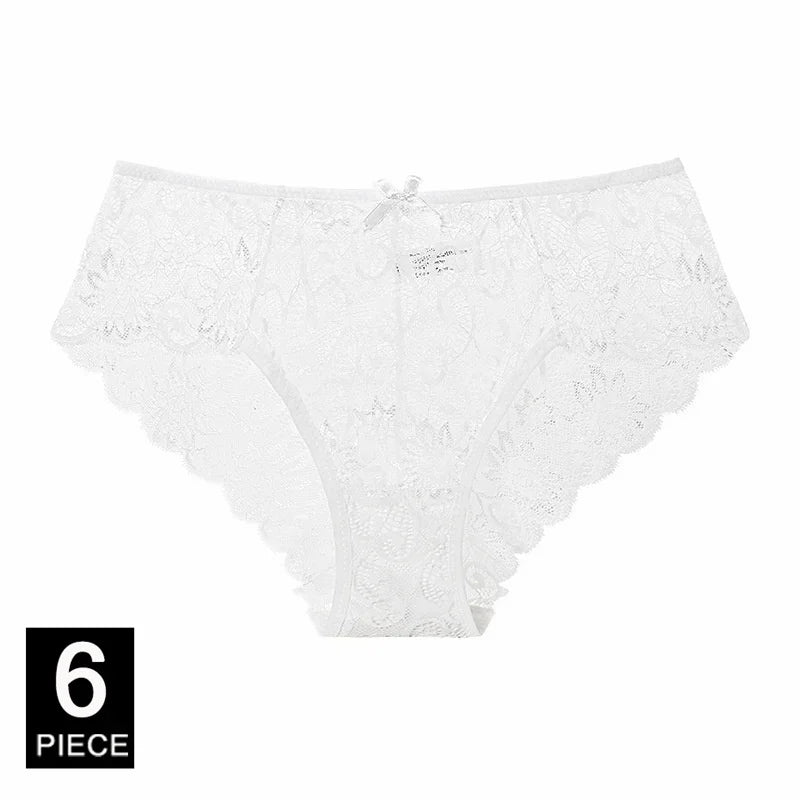 Panties Underwear Woman Sexy Lace Briefs Breathable Female Panty knickers Set Transparent Underpants 6 Pcs/lot
