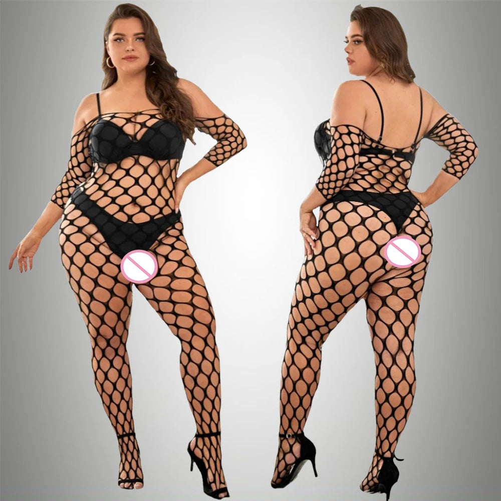 Plus Size Sexy Bodysuit Sexy Adult Erotic Lingerie Bondage for Women 18 Erotic Exotic Costumes Mesh Tight Body Stockings Fishnet
