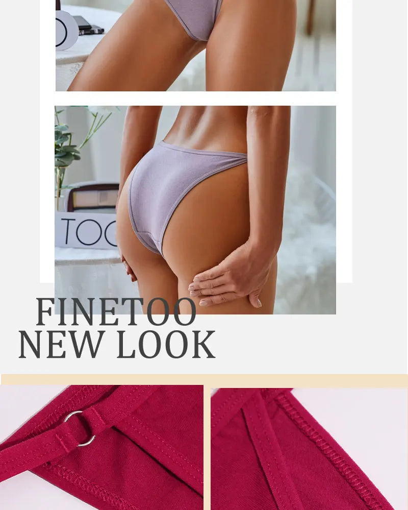 7PCS/Set Sexy Underwear Cotton Panties Women Lingerie Female Underpants Hoop Design Waistband Briefs Intimate Bikini Panty Woman