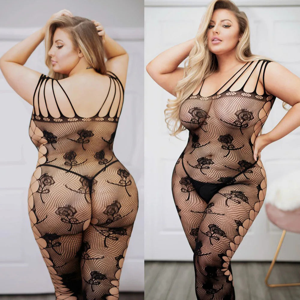 Plus Size Sexy Bodysuit Sexy Adult Erotic Lingerie Bondage for Women 18 Erotic Exotic Costumes Mesh Tight Body Stockings Fishnet