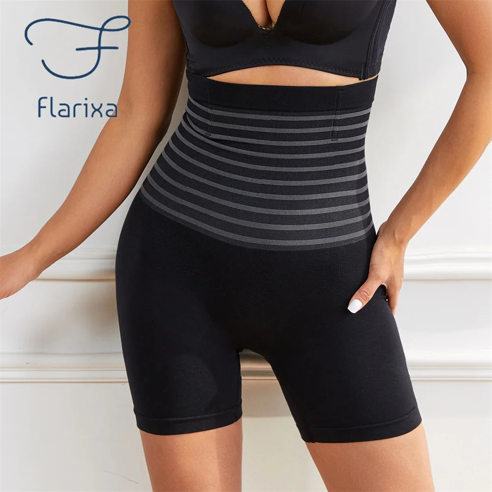 Flarixa High Waist Flat Belly Panties Women Tummy Control Shaping Boxer Safety Shorts Slimming Underwear Waist Trainer Shapewear