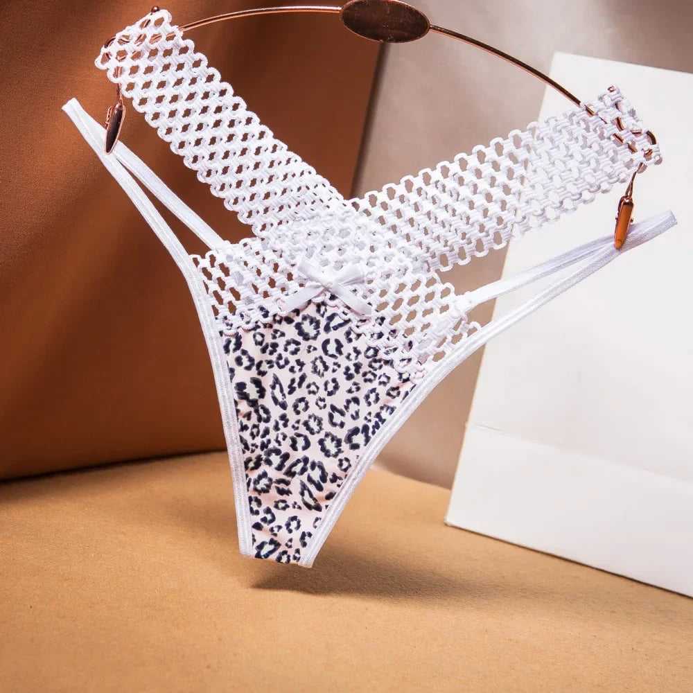 Women's Lace Underwear Thin Drawstring Cross Hollow Sexy High Elastic Mid-Waist Sexy Panties Women Erotiic Underwear Woman